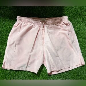 Primark Men's Pale Pink Swim Shorts with Drawstring